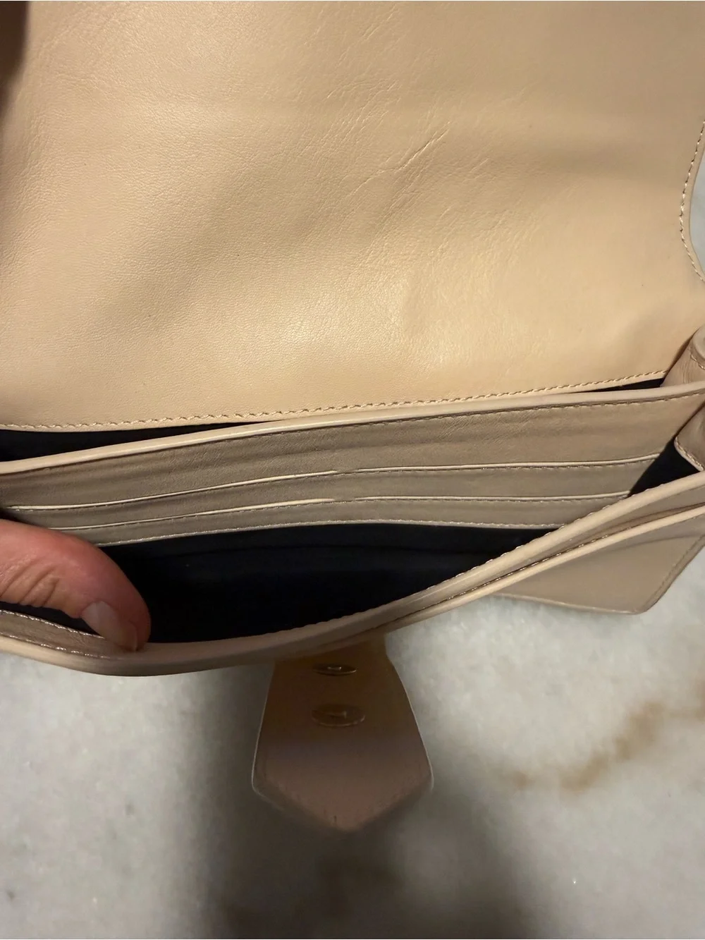 & Other Stories Leather Crossbody Bag in Beige